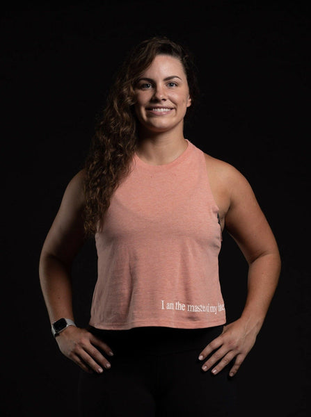 Invictus Poem Racerback Cropped Tank - Women's - Peach