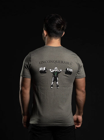 Invictus  Unconquerable Weightlifting T-Shirt - Men's - Military Green